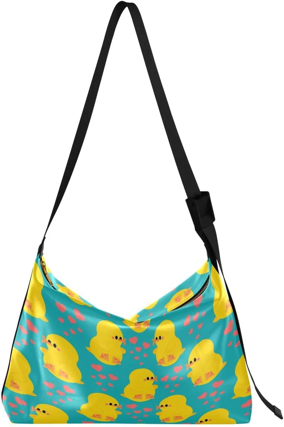 Cute Love Ducklings Hobo Crossbody Bags for Women Leather Large Shoulder Bag Cross Body Funny Heart Trendy Womens Tote Bags Handbag for Travel Shopping
