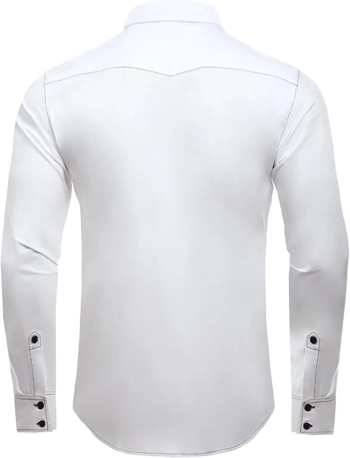 Daupanzees Men's Western Cowboy Shirts Long Sleeve Embroidered Shirts Slim Fit Casual Button Down Shirt with Pockets