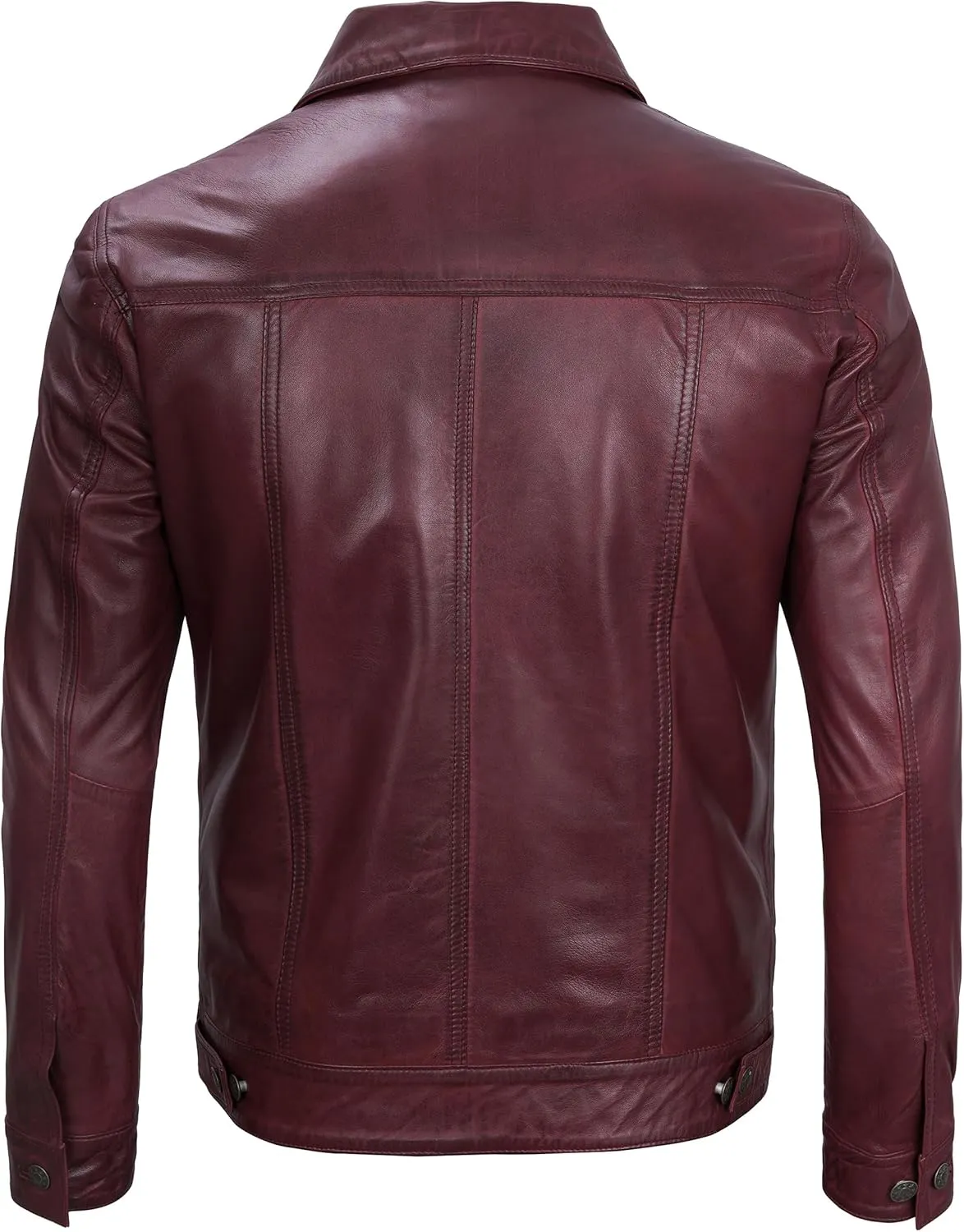 Decrum Leather Jacket For Men - Real Lambskin Vintage Trucker Mens Leather Jackets