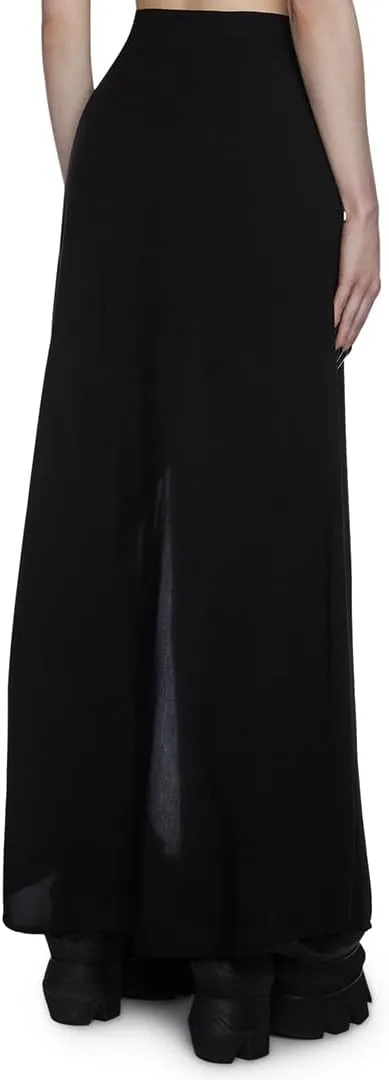 Dolls Kill Twilight Doom Maxi Skirt by Widow - Gothic Skirt with Side Slit and Zipper Closure, Perfect for Any Occasion