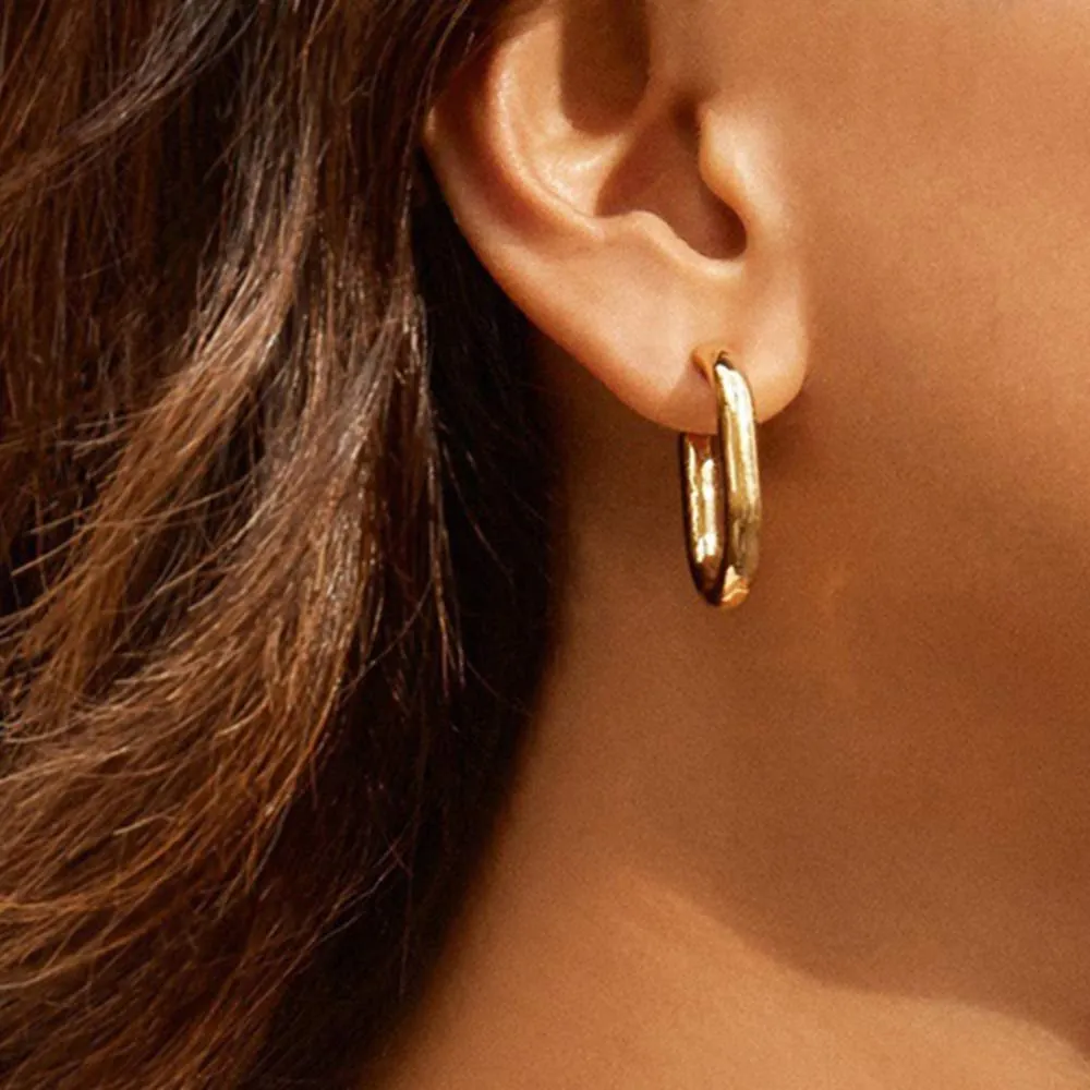 DOUBNINE Geometric Gold Silver Earrings Studs Square Hollow Minimalist for Women Gift (gold)