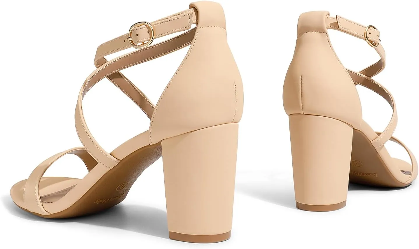 DREAM PAIRS Women??s Ankle Strap Dress Low Chunky Block Open Toe Heel Sandals for Party Wedding