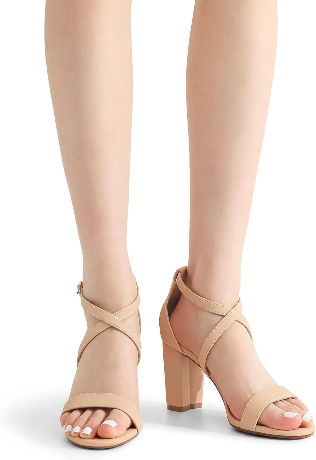 DREAM PAIRS Women??s Ankle Strap Dress Low Chunky Block Open Toe Heel Sandals for Party Wedding