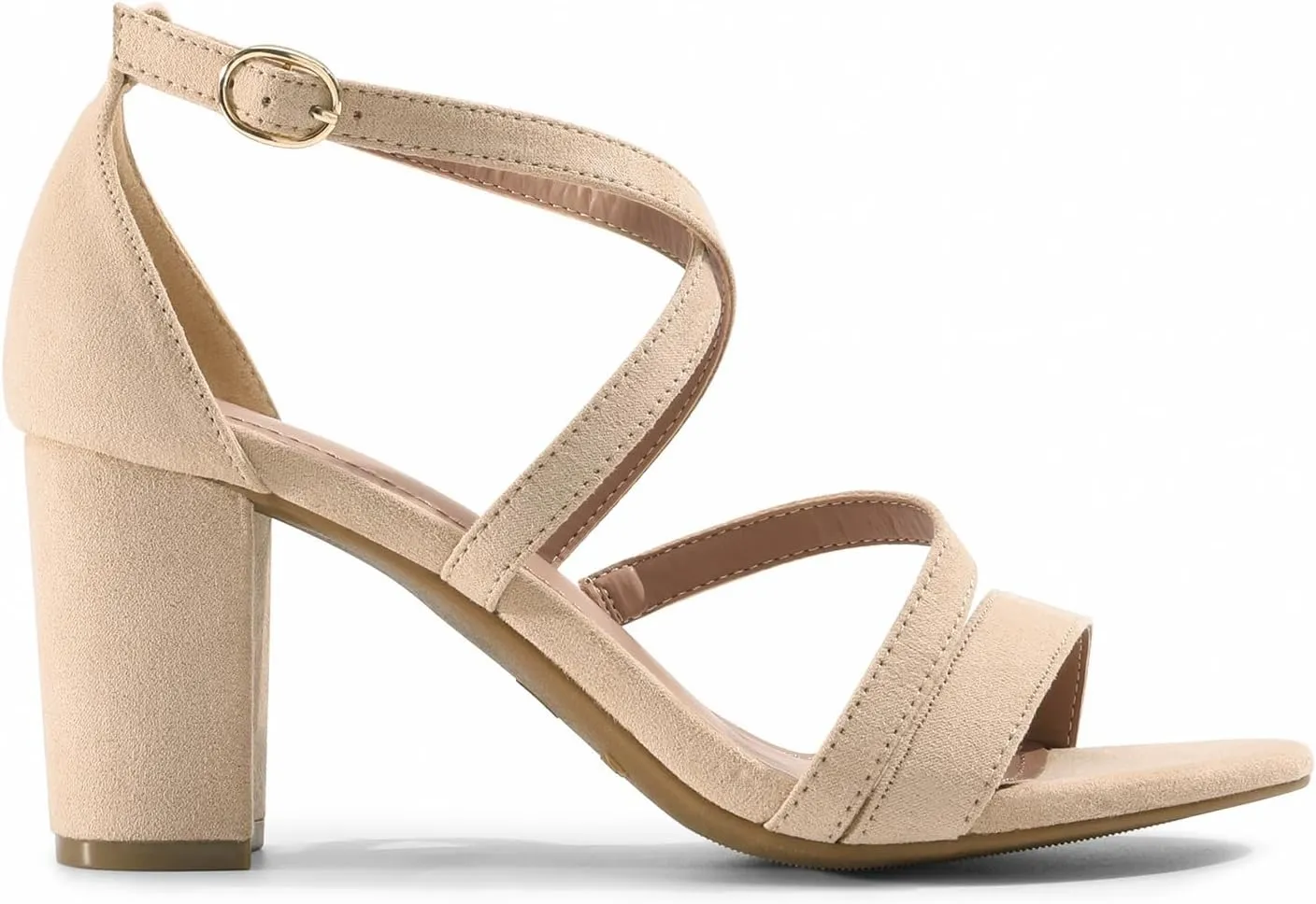 DREAM PAIRS Women??s Ankle Strap Dress Pump Low Chunky Heel Sandals