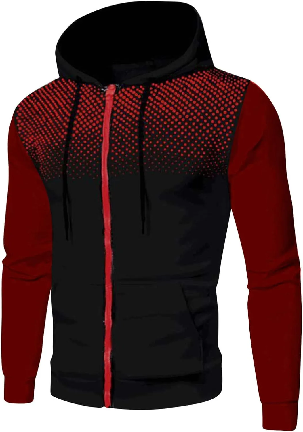 DuDubaby Men's Winter Sports Casual Fitness Suit with Dots Hoodie Sweatshirt and Pants