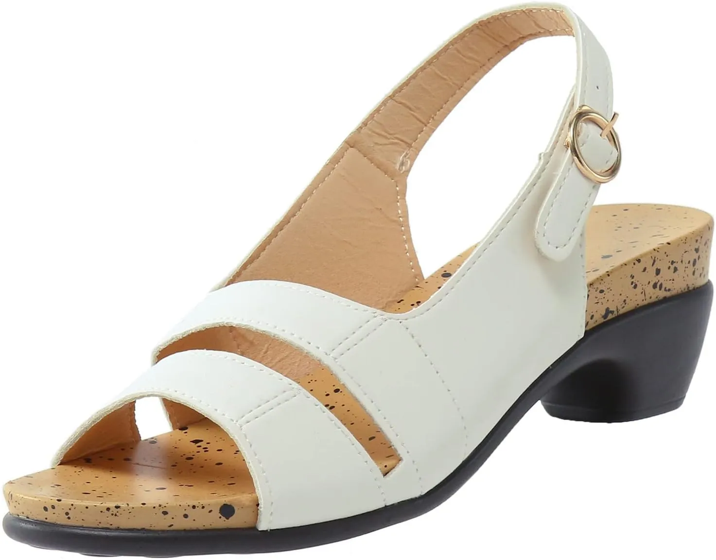 Eduavar Sandals for Women Dressy Summer, Orthopedic Sandals for Women Casual Open Toe Chunky Low Heel Sandals with Buckle
