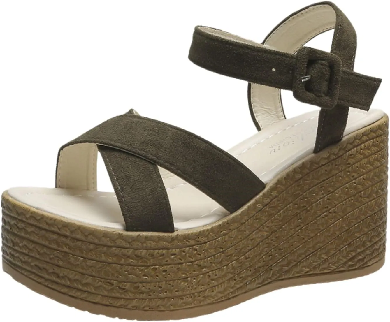 Espadrille Platform Wedge Sandals for Women Open Toe Ankle Buckle Strap Crisscross Sandal Dressy Casual Summer Shoes