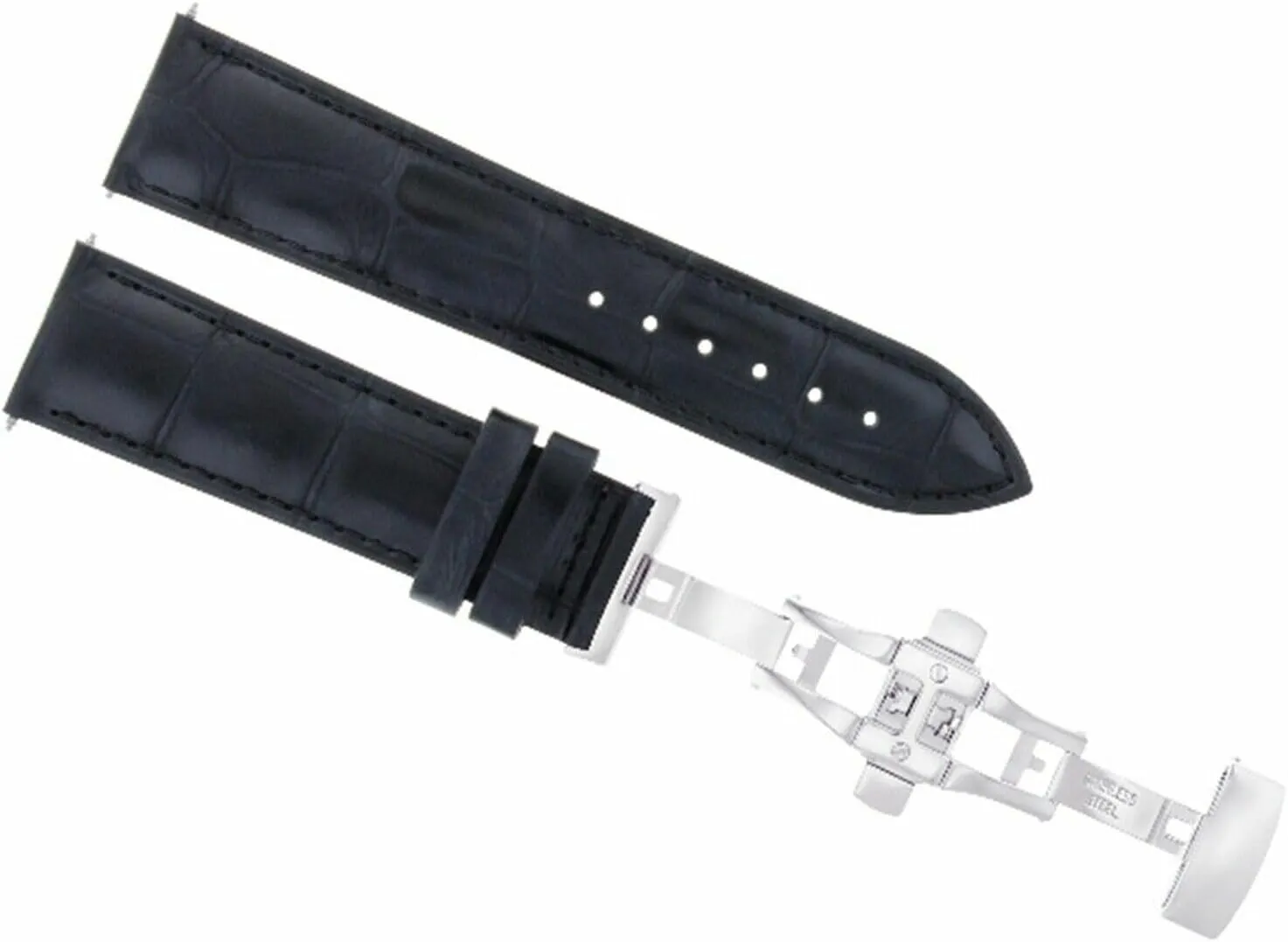 Ewatchparts 19mm Leather Watch Band Strap Compatible With Tissot 1853 , T461 T014417A T171186A Black