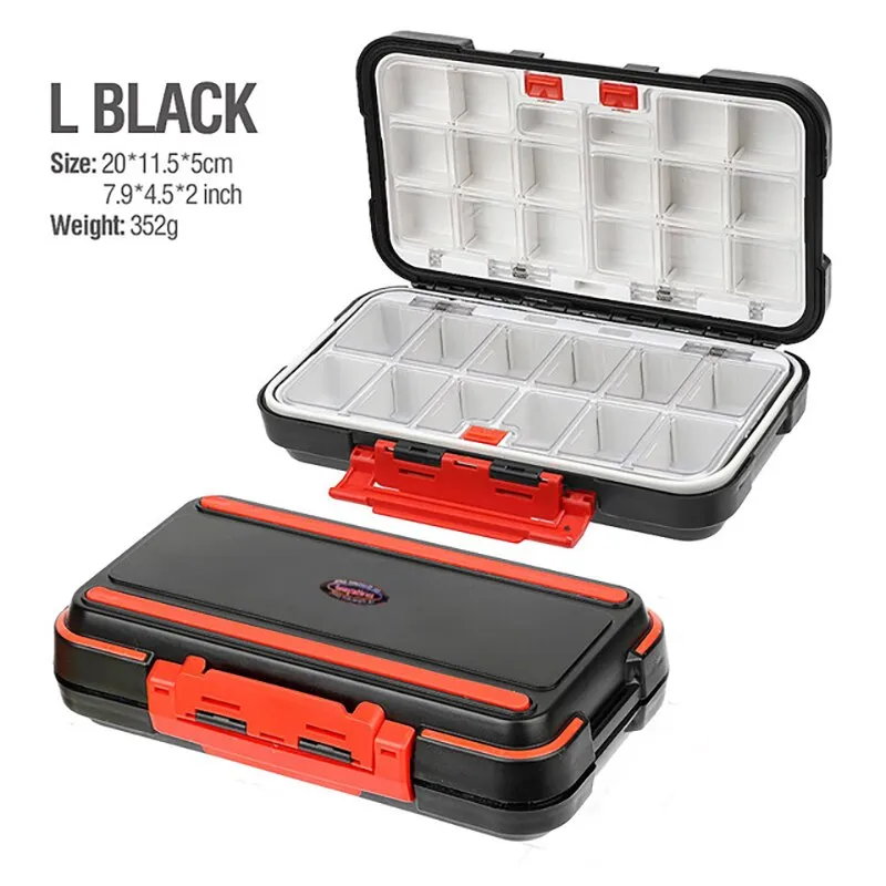 Fishing Waterproof Fishing Tackle Box Double-Sided Opening and Closing Bait Box Multifunctional Hook and Bait Accessory Box