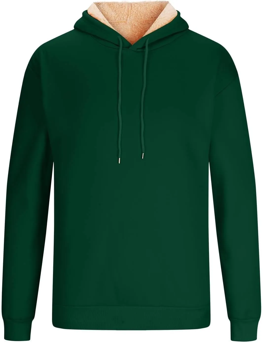 Fleece Hoodie Men Winter Warm Plus Size Sherpa Lined Pullover Hoodie Relaxed Fit Oversized Heavy Hooded Sweatshirt