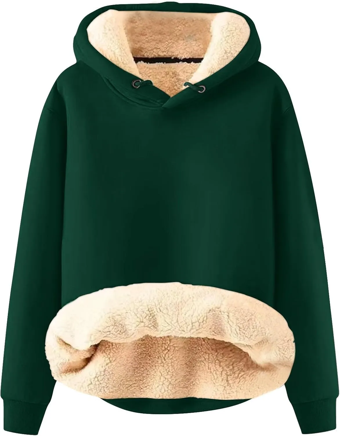 Fleece Hoodie Men Winter Warm Plus Size Sherpa Lined Pullover Hoodie Relaxed Fit Oversized Heavy Hooded Sweatshirt