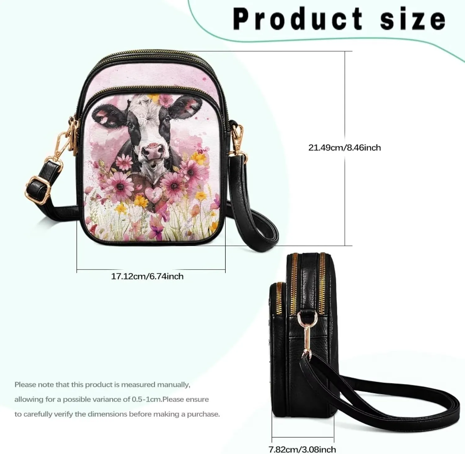 FOR U DESIGNS Crossbody Bags for Women PU Leather Purses Highland Cattle Cute Shoulder Handbags Satchel Hobo Bags