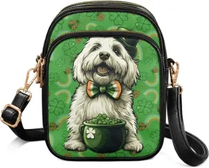 FOR U DESIGNS Small Crossbody Bag for Women Trendy Shoulder Hobo Purses St. Patrick's Day Green Leaves Leather Satchel Bags