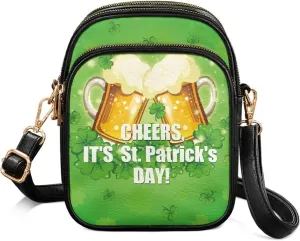FOR U DESIGNS Small Crossbody Bag for Women Trendy Shoulder Hobo Purses St. Patrick's Day Green Leaves Leather Satchel Bags