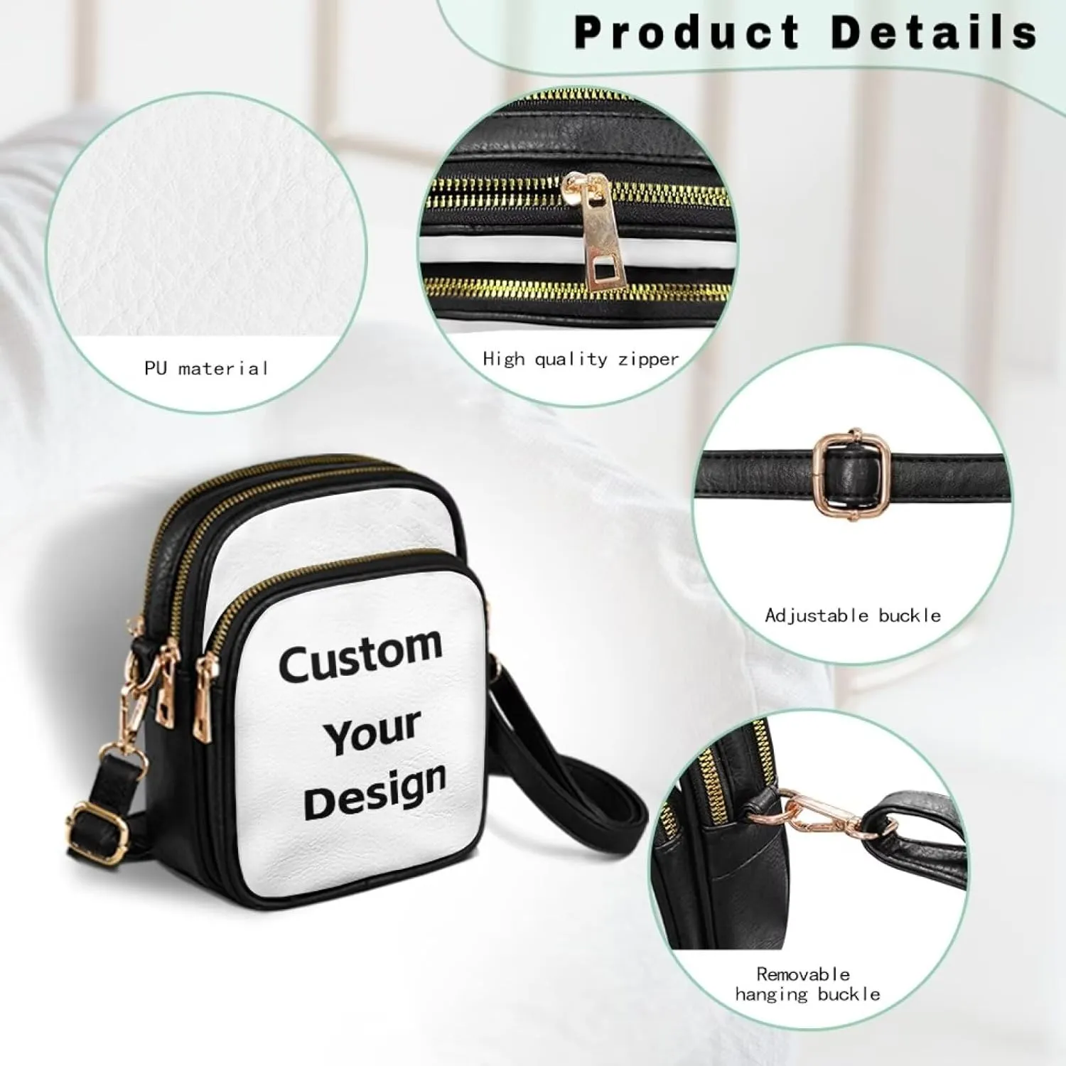 FOR U DESIGNS Women's Crossbody Bag Trendy Leather Hobo Satchel Purse Adjustable Shoulder Strap Butterfly Cross Body Purse