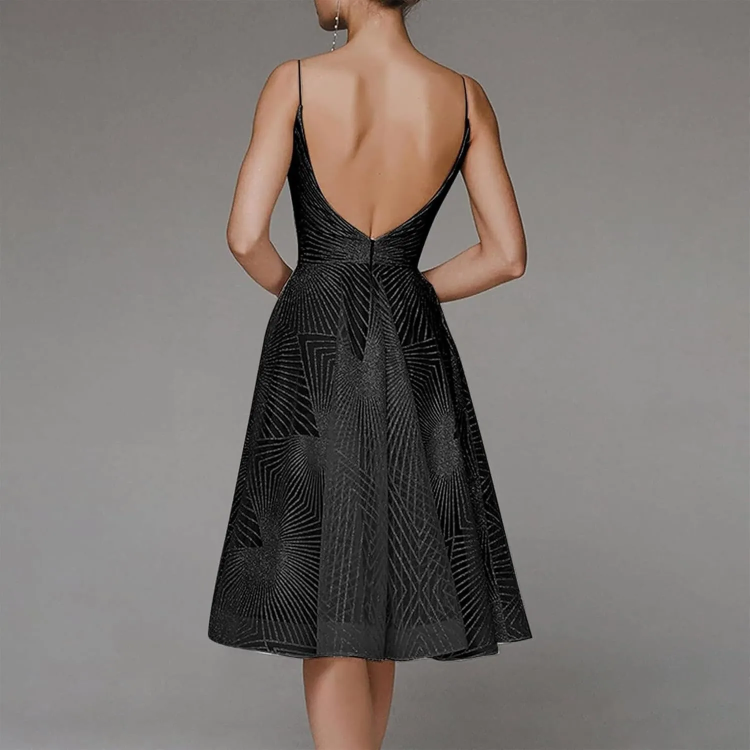 Formal Flowy Cocktail Dresses for Women Trendy Off The Shoulder Elegant Plus Size Sexy Sleeveless A Line Midi Dress