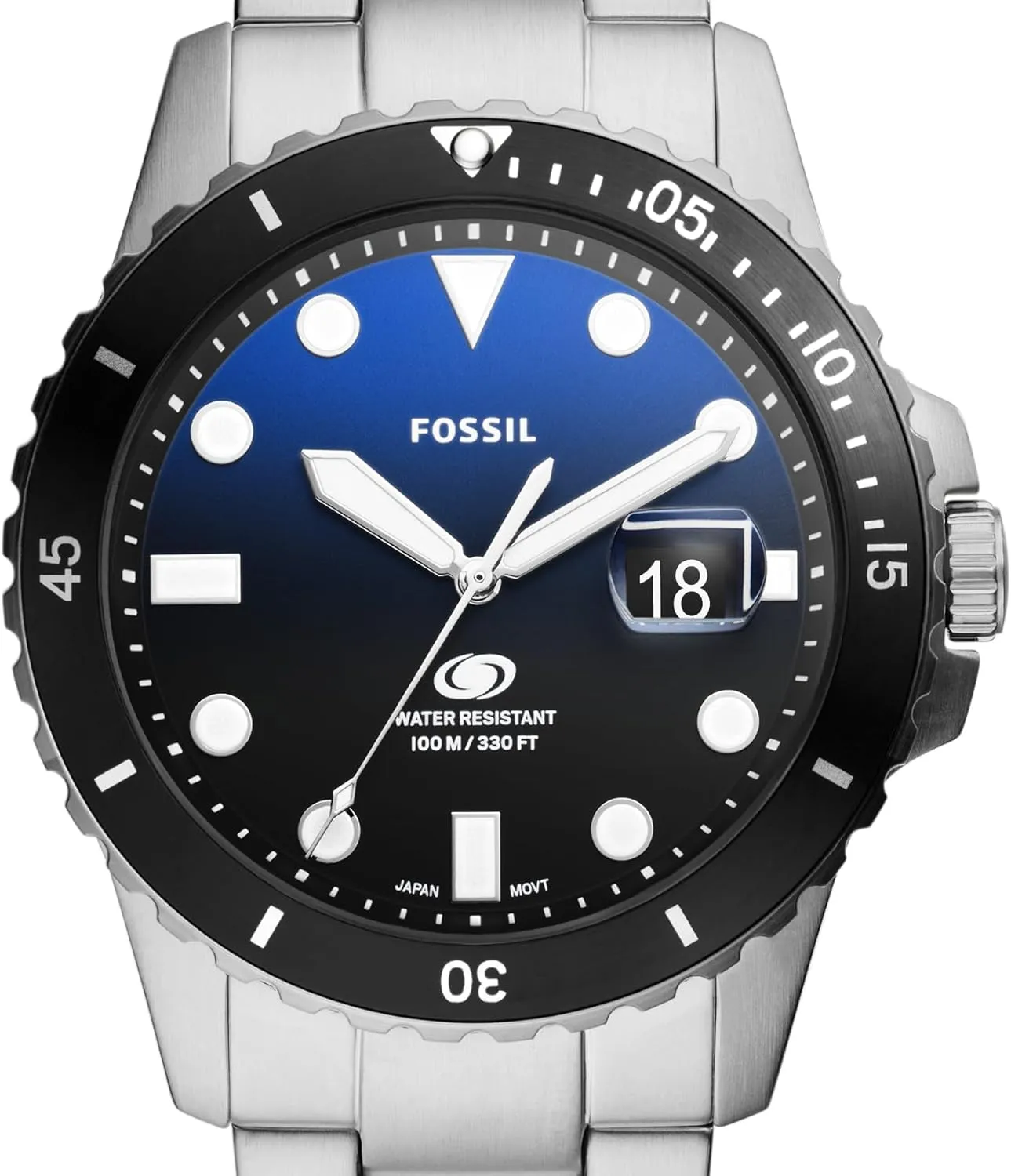 Fossil Men's Blue Quartz Stainless Steel Three-Hand Watch