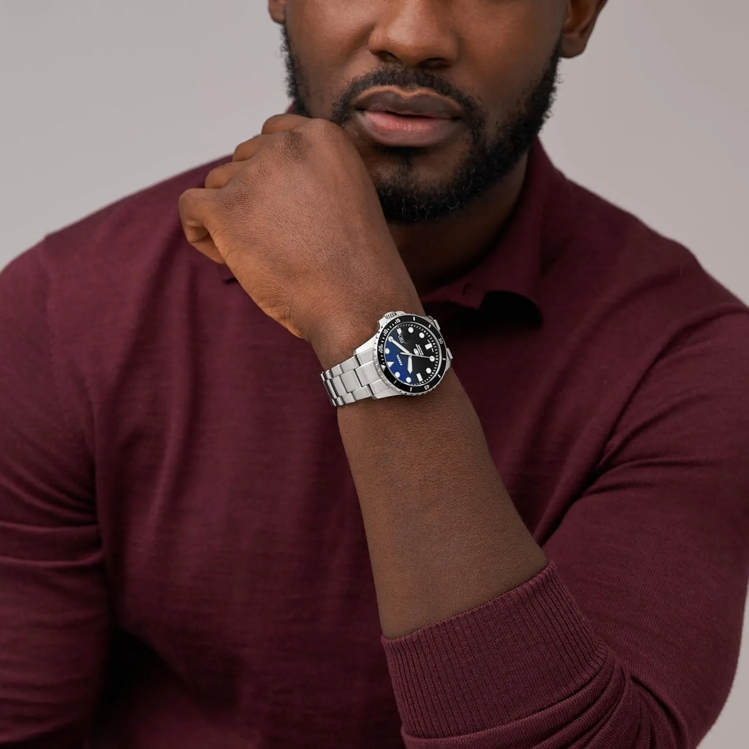 Fossil Men's Blue Quartz Stainless Steel Three-Hand Watch