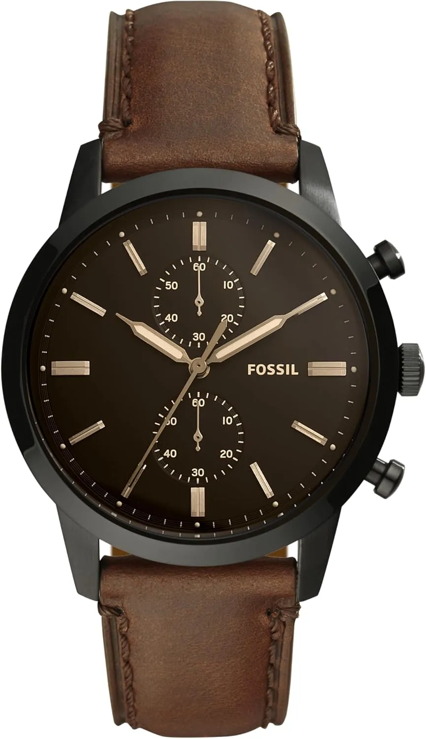 Fossil Men's Townsman Quartz Stainless Steel and Leather Chronograph Watch