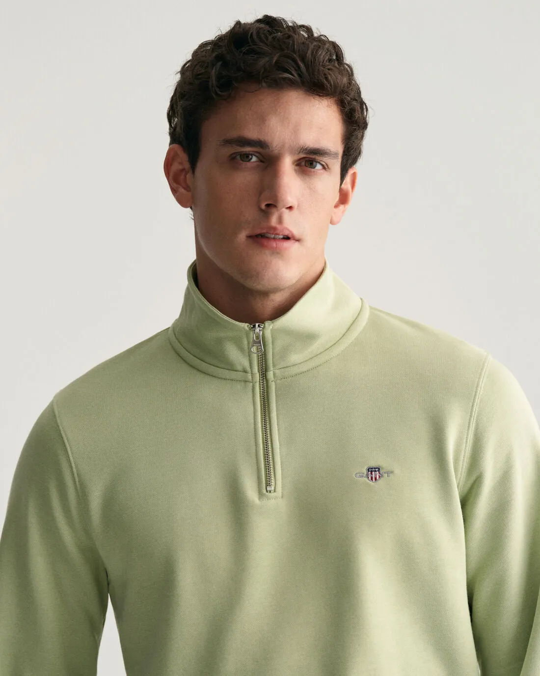 GANT - Half Zip, Milky Matcha Sweatshirt