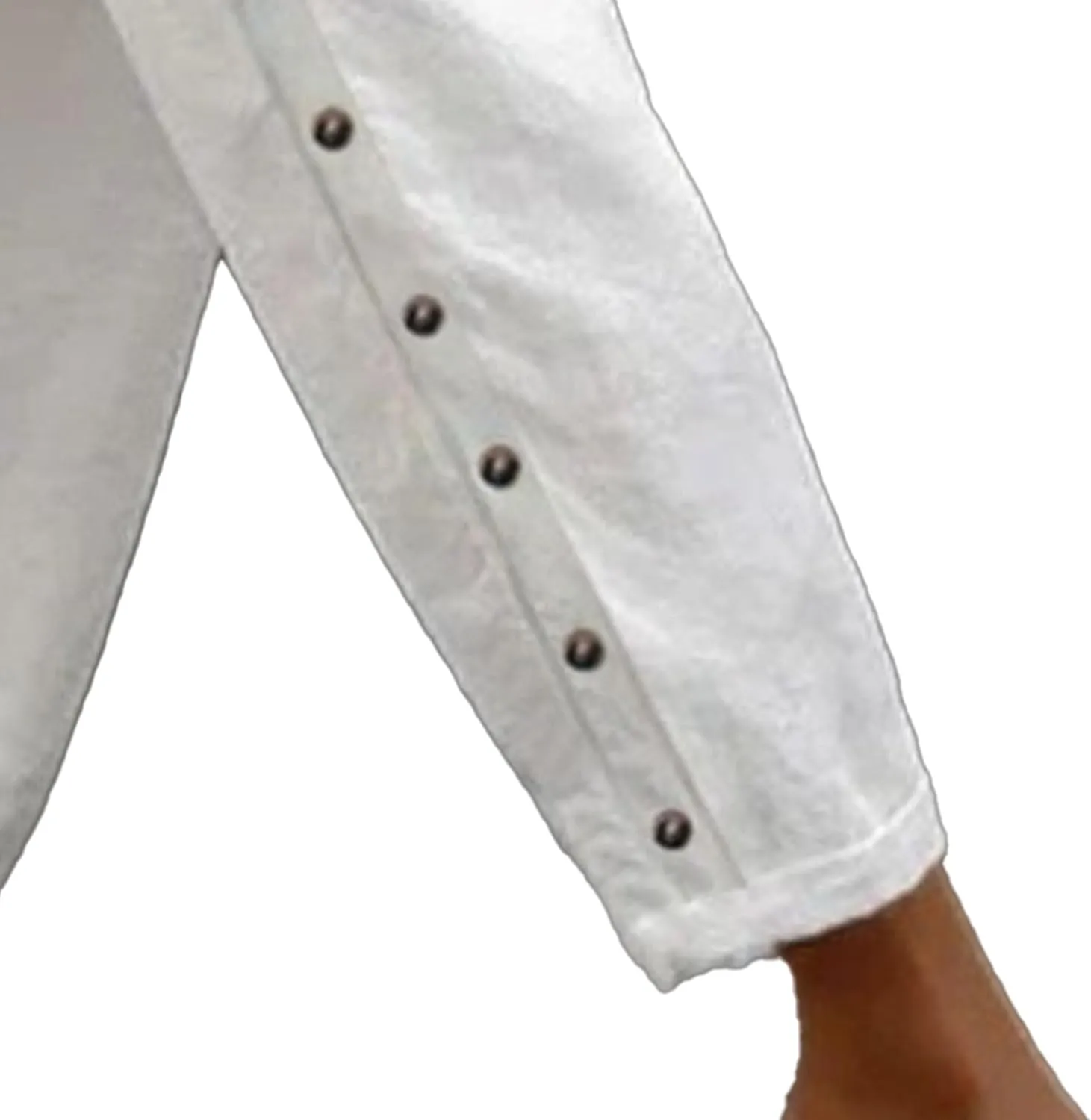 Gauze Pants for Women Casual Summer Striped Side Button Elastic Waist Trendy Pants Straight Leg Baggy Trousers
