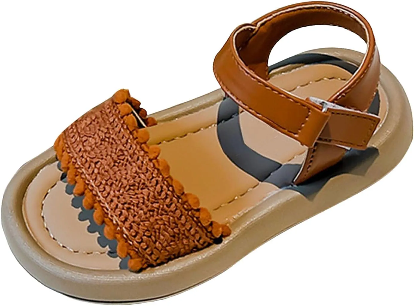 Girls Dress Shoes Girls Fashion Sandals Childrens Braided Shoes Vacation Beach For Small And Medium Children Double Slip On Slide Sandals