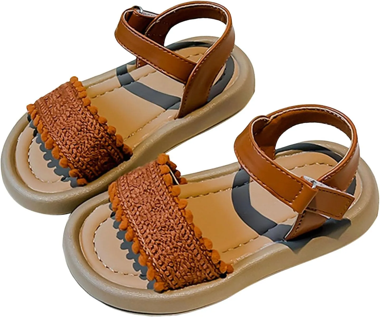 Girls Dress Shoes Girls Fashion Sandals Childrens Braided Shoes Vacation Beach For Small And Medium Children Double Slip On Slide Sandals
