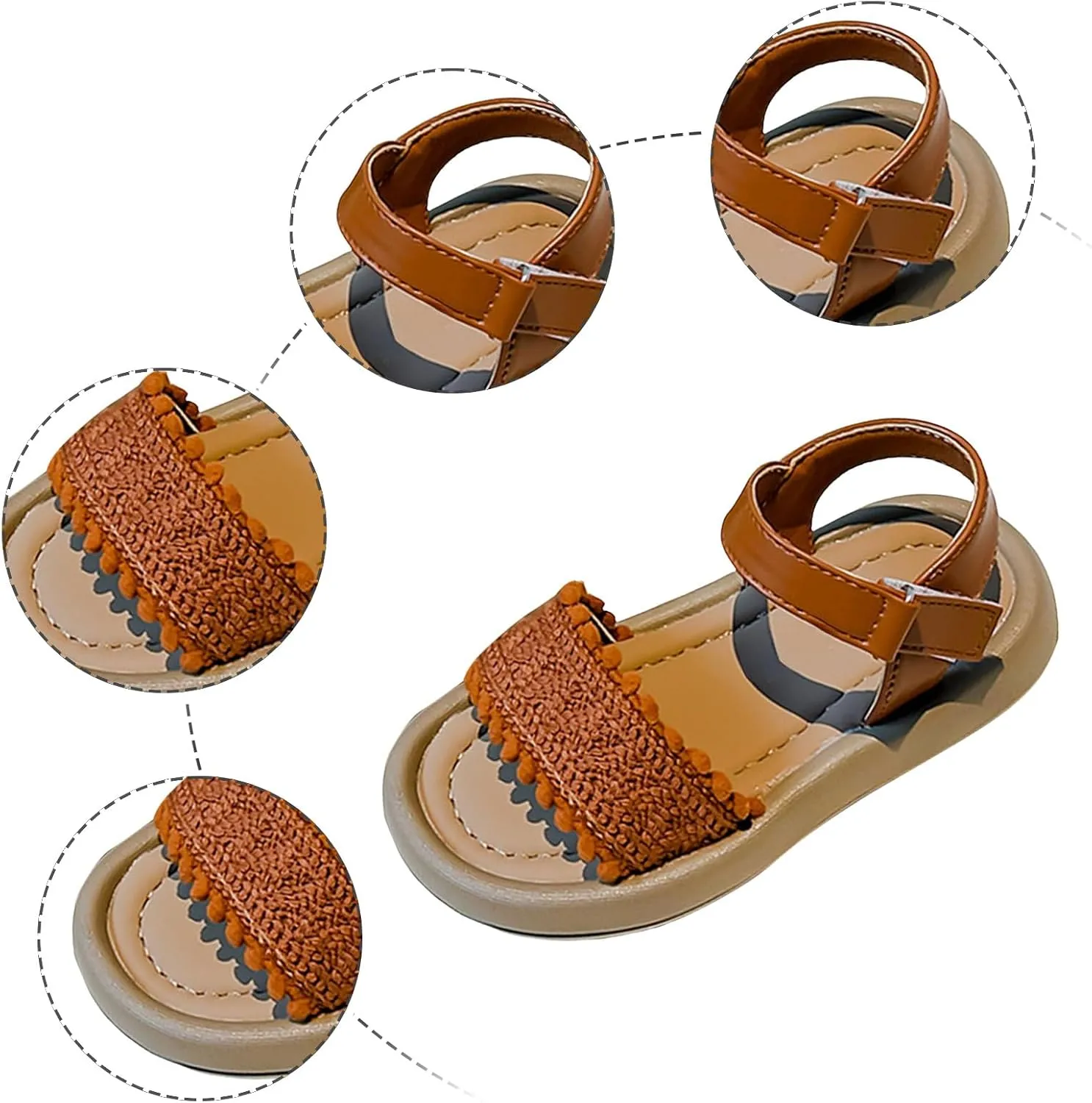 Girls Dress Shoes Girls Fashion Sandals Childrens Braided Shoes Vacation Beach For Small And Medium Children Double Slip On Slide Sandals