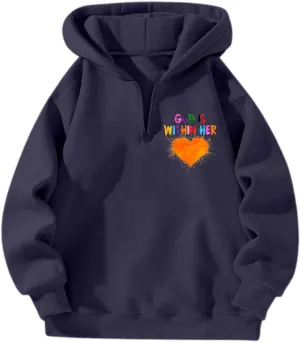 God is Within Her Will Not Fall Hoodies for Women,Casual Zip Up Hooded Sweatshirt Oversized Cute Fall Sweatshirts