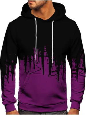 GOFULY Mens Graphic Hoodies Lightweight 3D Print Sweatshirts Fall Winter Outdoors Pullover Long Sleeve Outfits With Pockets