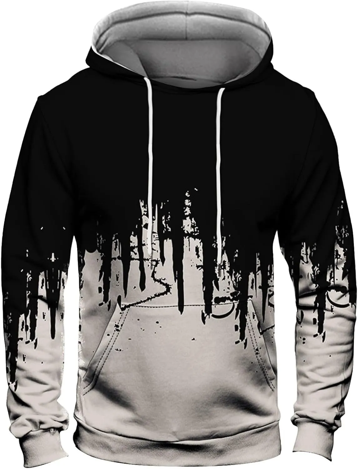 GOFULY Sweatshirt For Men Streetwear Fall Hoodies Long Sleeve Drawstring Hoodie Pullover Winter 3D Print Clothes With Pockets