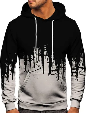 GOFULY Sweatshirt For Men Streetwear Fall Hoodies Long Sleeve Drawstring Hoodie Pullover Winter 3D Print Clothes With Pockets