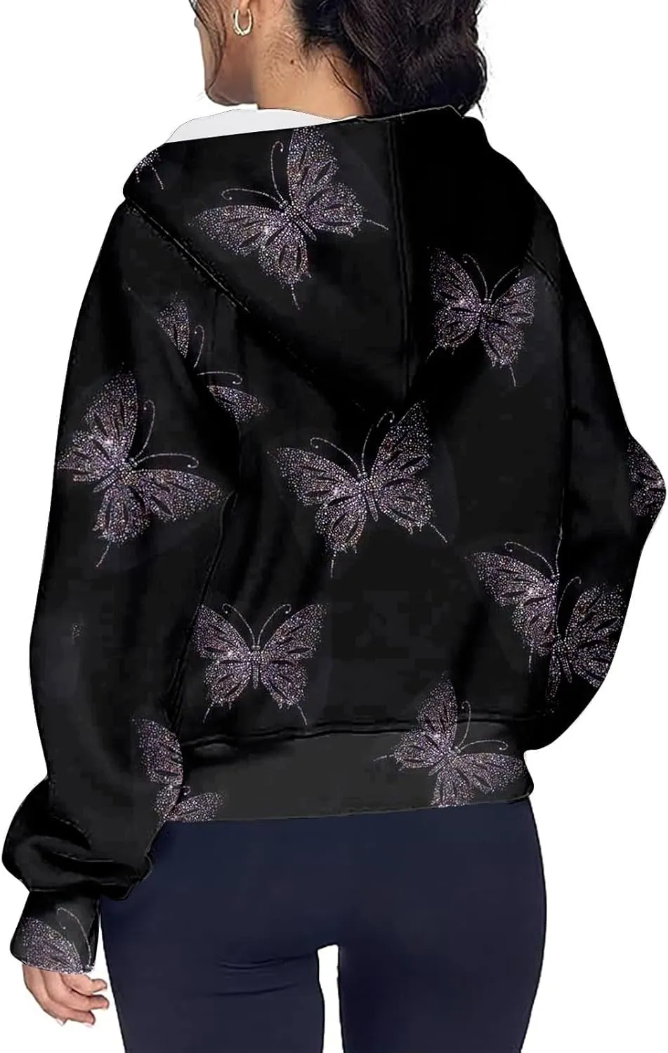 GOFULY Zip Up Hoodies For Women Trendy Long Sleeve Hooded Sweatshirts Fall Thumb Holes Jackets Winter Outfits With Pockets