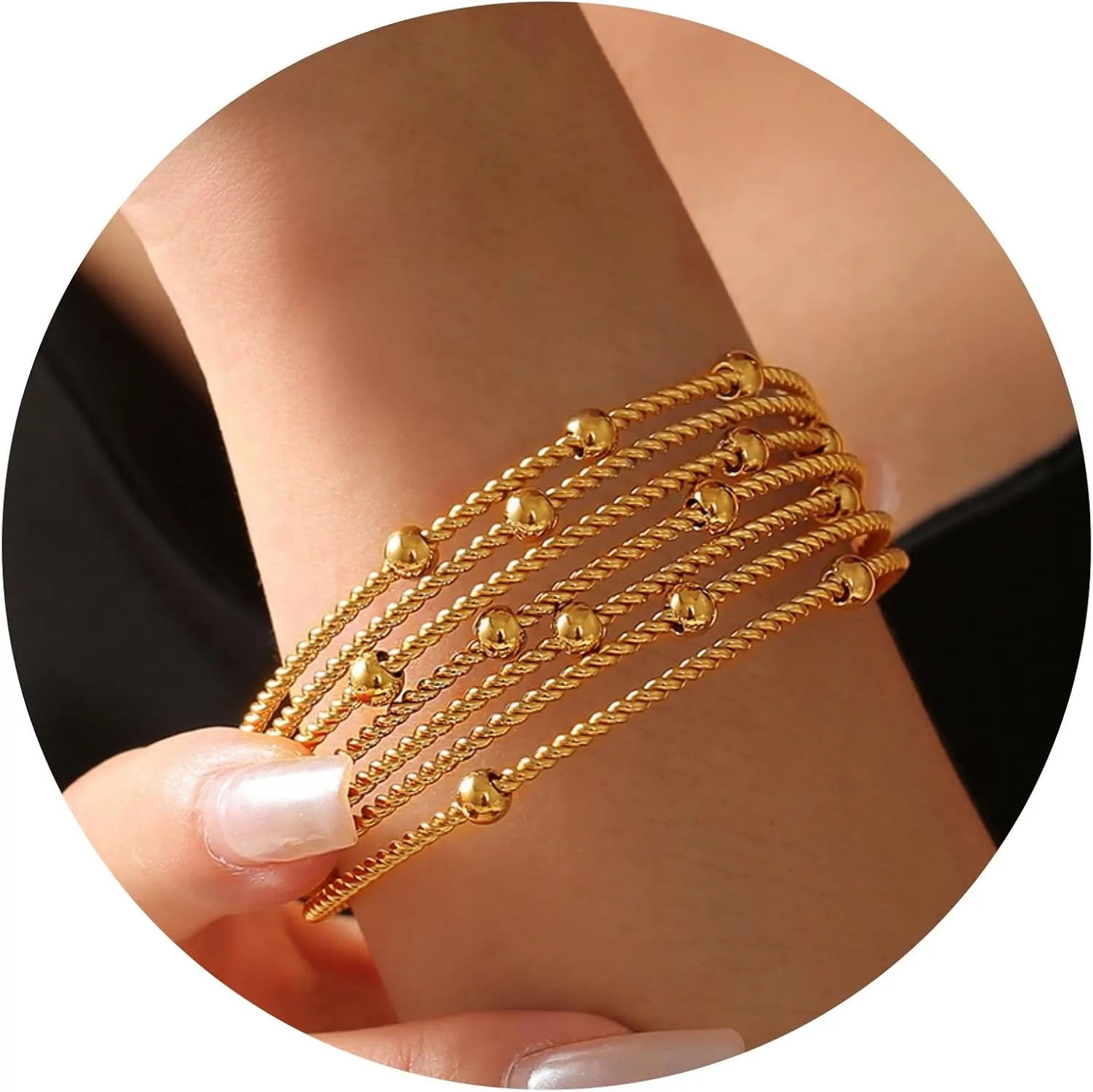 Gold Cuff Bracelets Adjustable Open Engraved Bangle Bracelets Stainless Steel Jewelry Birthday Halloween Christmas Gifts for Women Men
