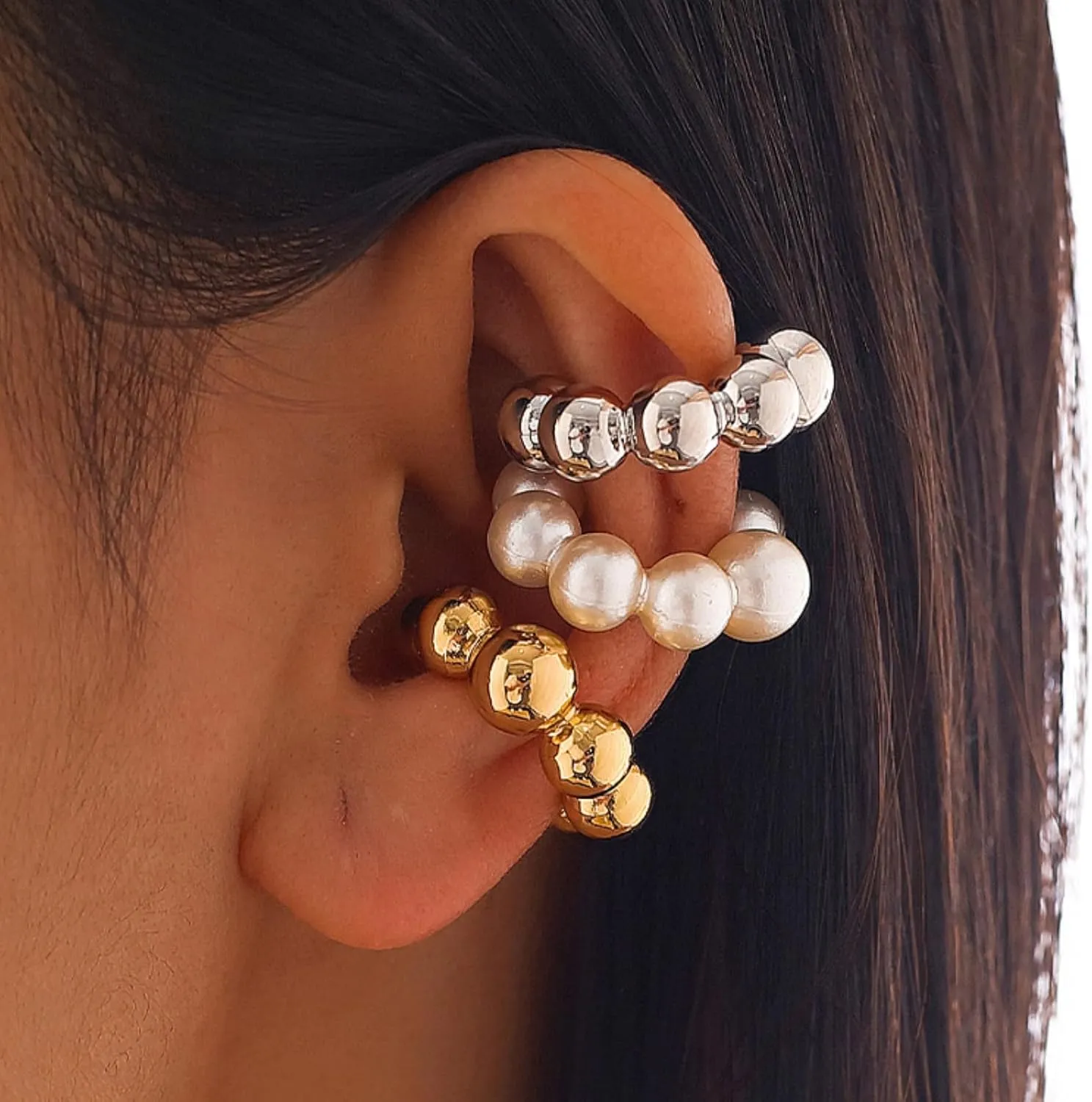 Gold Ear Cuffs for Women Chunky Cartilage Clip On Earrings Non Piercing Ear Cuffs Boho Ear Jewelry for Helix