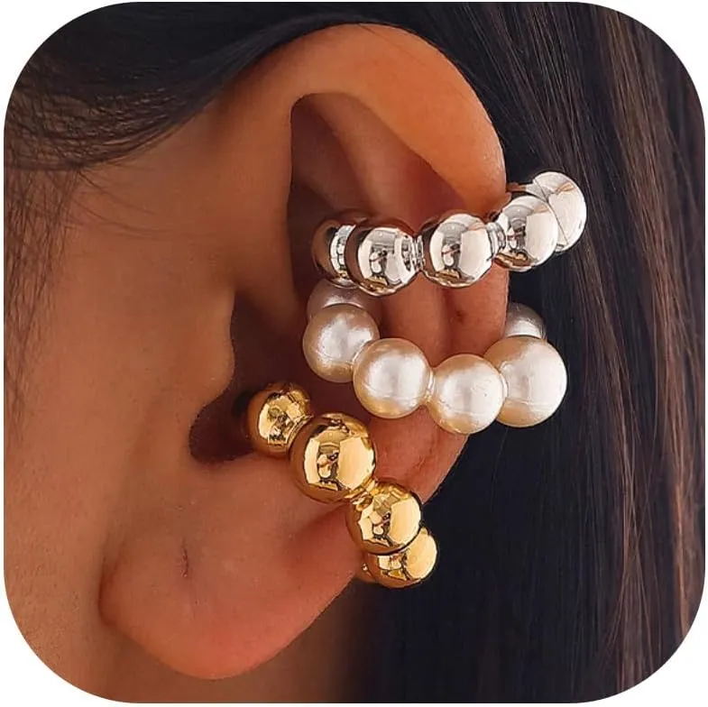 Gold Ear Cuffs for Women Chunky Cartilage Clip On Earrings Non Piercing Ear Cuffs Boho Ear Jewelry for Helix