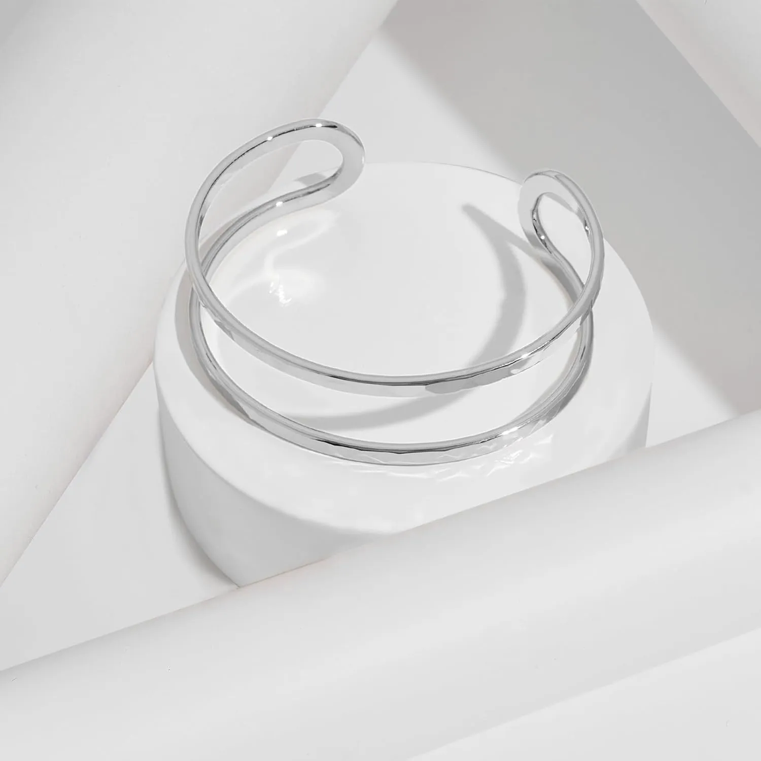 Gold Silver Cuff-Bracelets for Women Hollow Wide Open Bangle Bracelets