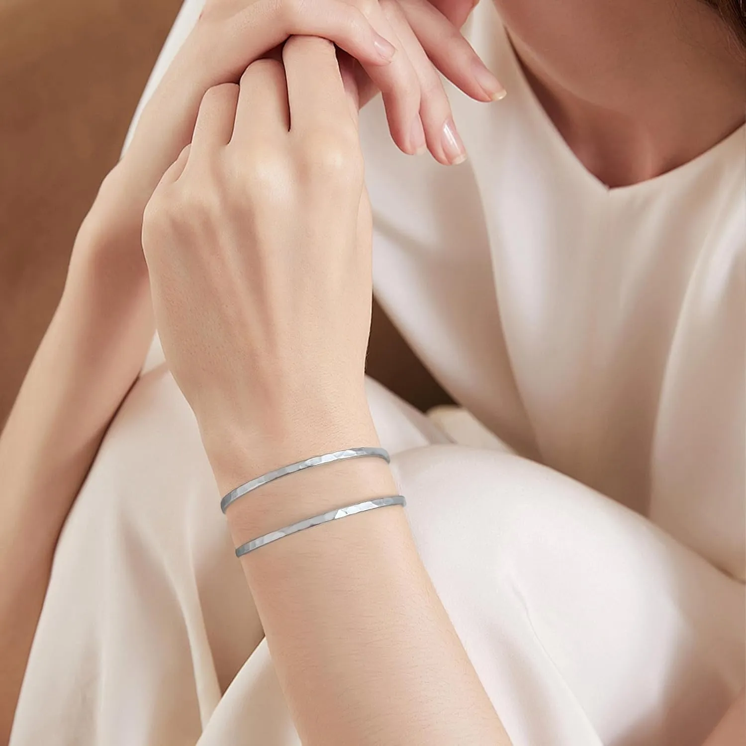 Gold Silver Cuff-Bracelets for Women Hollow Wide Open Bangle Bracelets