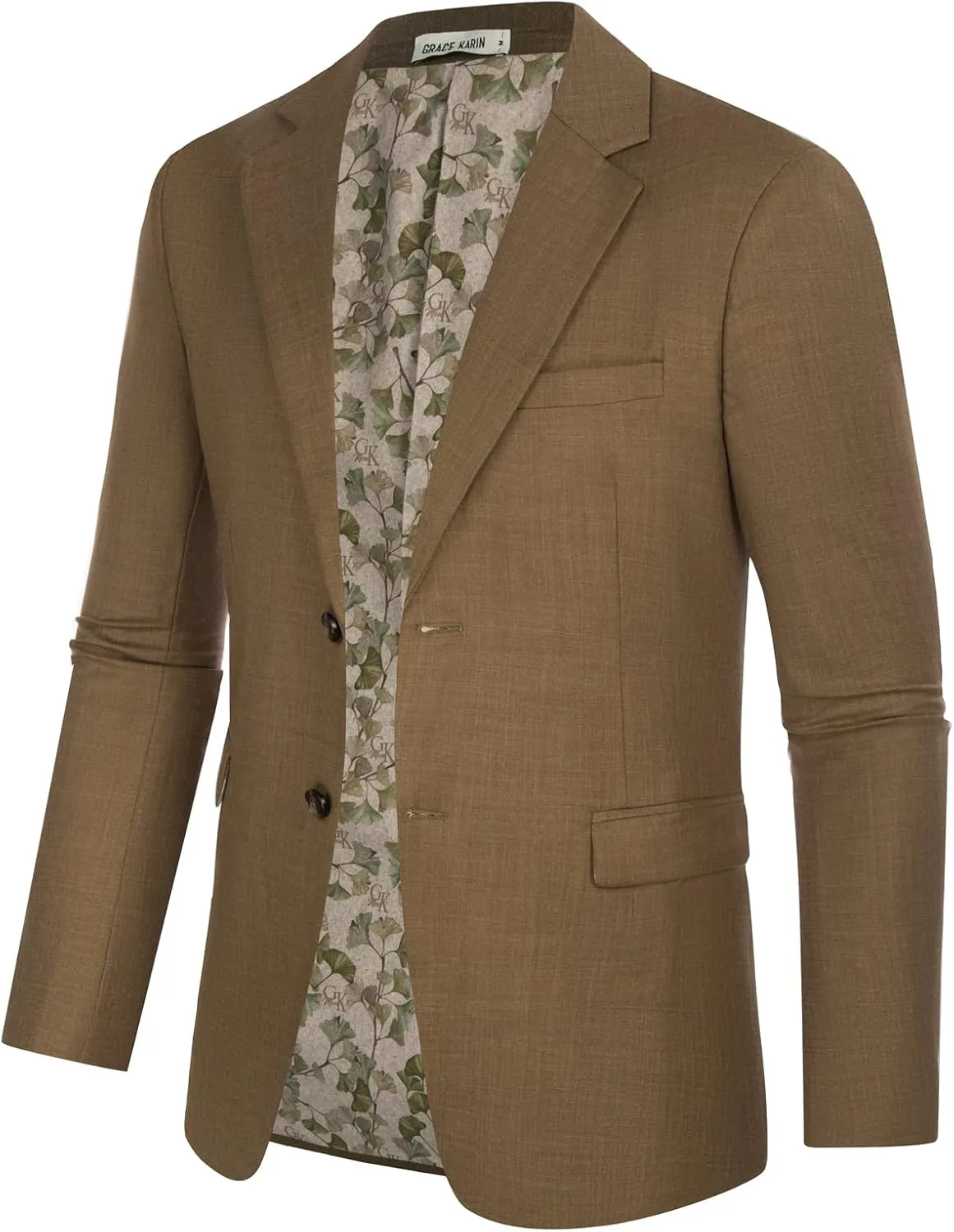 GRACE KARIN Men's Casual Blazer Suit Jackets 2 Button Lightweight Sport Coats
