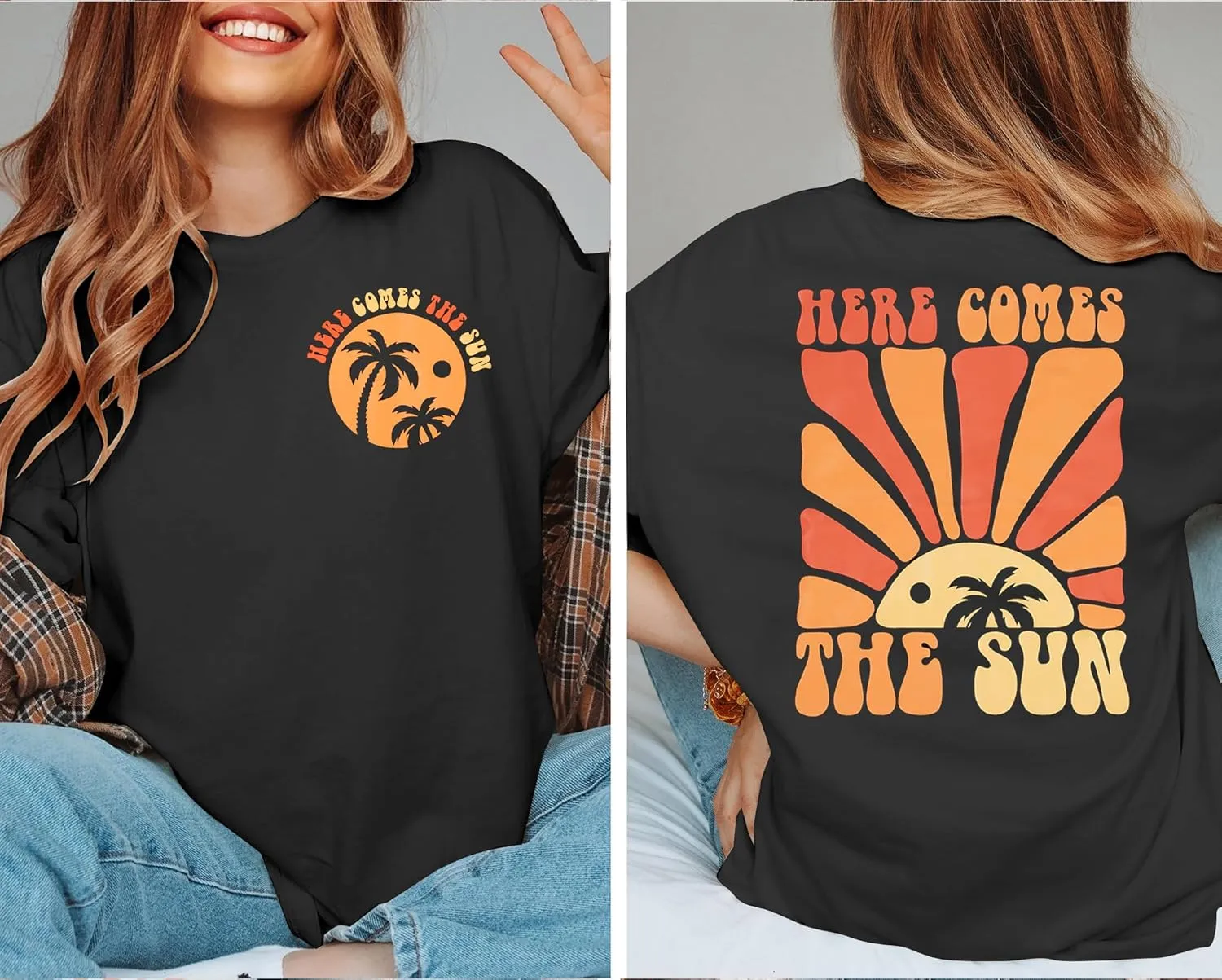 Graphic Tees Women Oversized T-Shirts: Summer Hawaiian Beach Tops Shirts Hawaii Tropical Beachy Short Sleeve Outfit