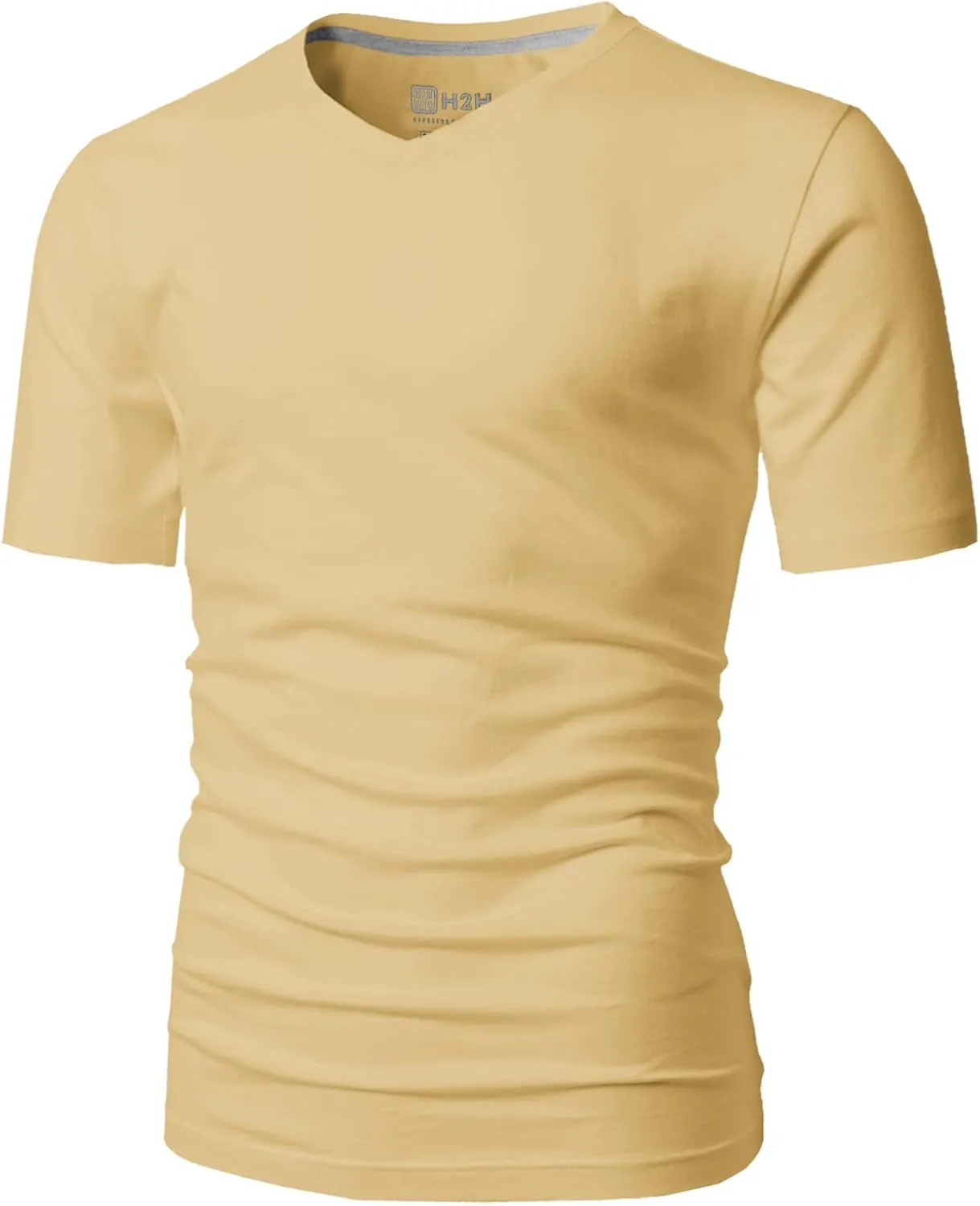 H2H Mens Casual Slim Fit Short Sleeve T-Shirts Soft Lightweight V-Neck/Crew-Neck Size XS to 3XL