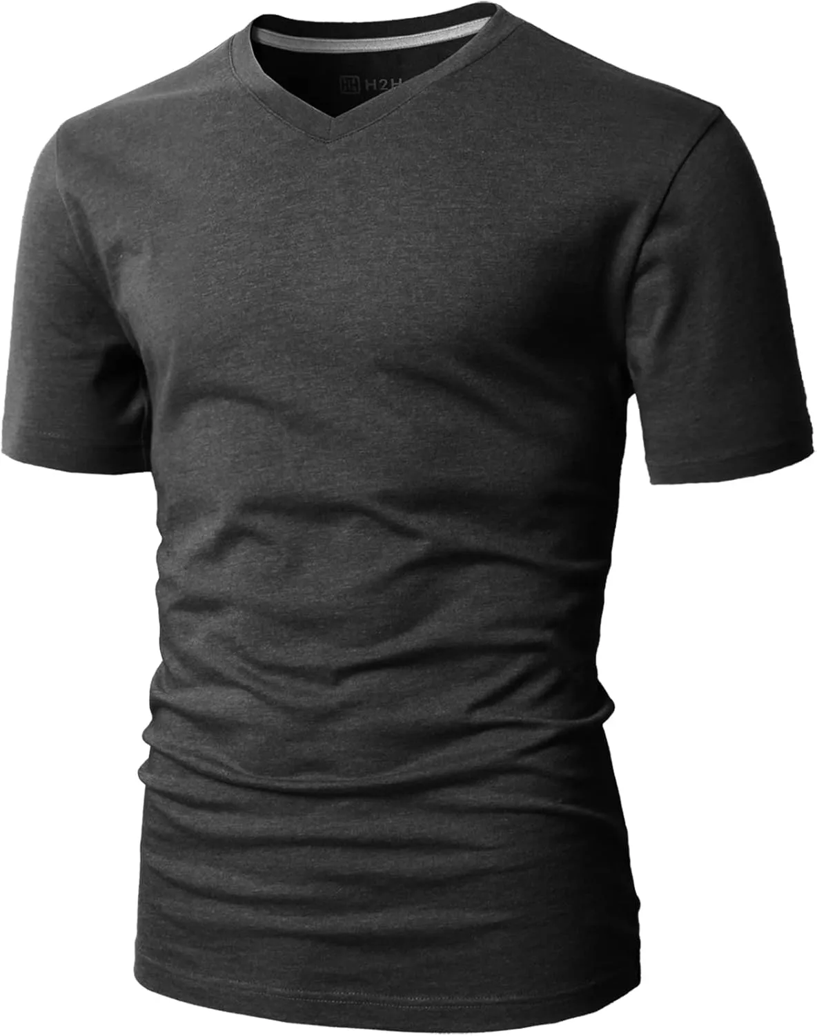 H2H Mens Casual Slim Fit Short Sleeve T-Shirts Soft Lightweight V-Neck/Crew-Neck Size XS to 3XL