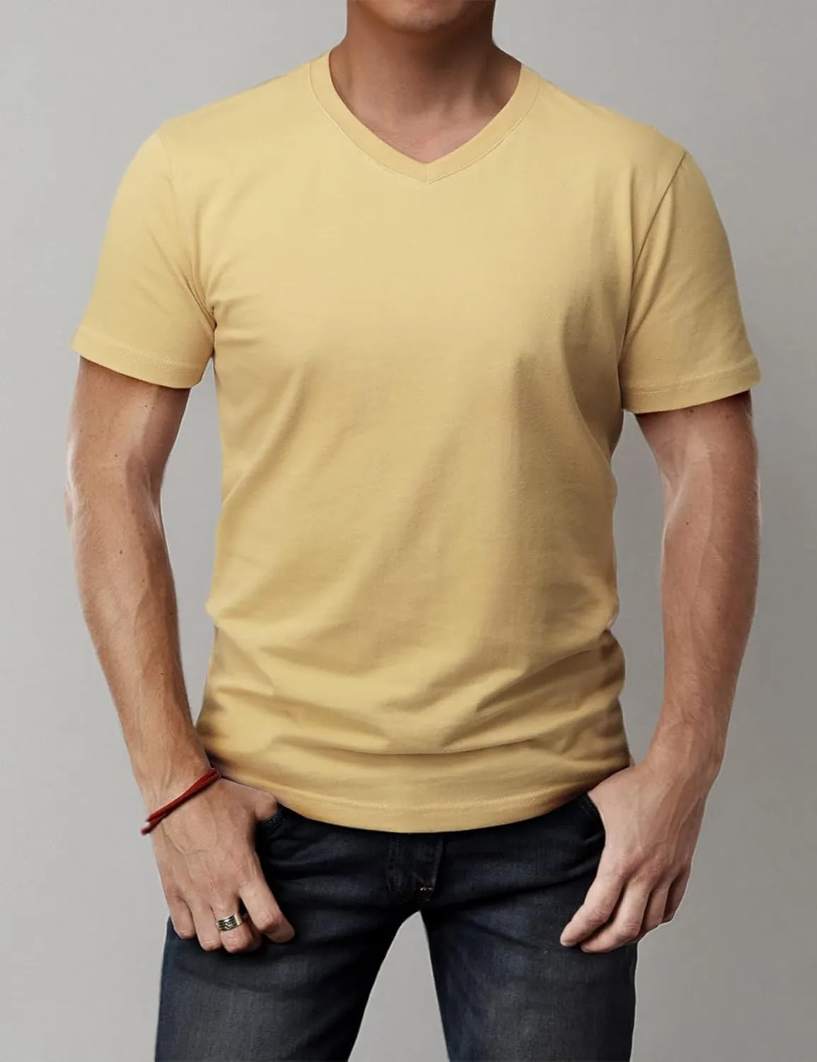 H2H Mens Casual Slim Fit Short Sleeve T-Shirts Soft Lightweight V-Neck/Crew-Neck Size XS to 3XL