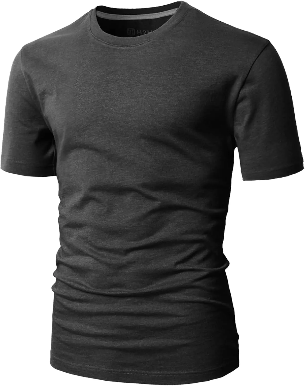 H2H Mens Casual Slim Fit Short Sleeve T-Shirts Soft Lightweight V-Neck/Crew-Neck Size XS to 3XL