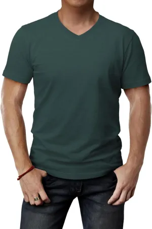 H2H Mens Casual Slim Fit Short Sleeve T-Shirts Soft Lightweight V-Neck/Crew-Neck Size XS to 3XL