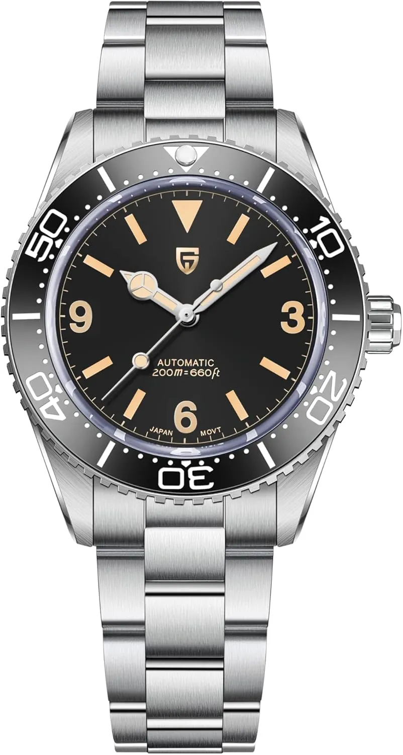 HaiQin PAGANI DESIGN Classic Men's Automatic Mechanical Watches Japanese NH35A Movement Rotatable Ceramic Bezel Waterproof Luminous Self-Winding Fashion Sports WristWatch
