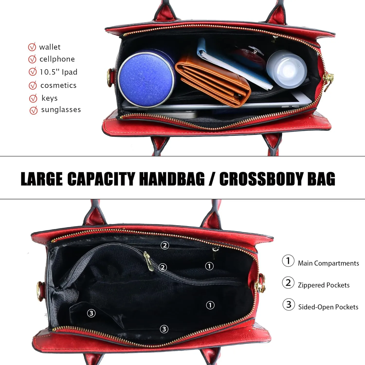Handbags for Women Leather Shoulder Bag Top Handle Satchel Ladies Crossbody Purse
