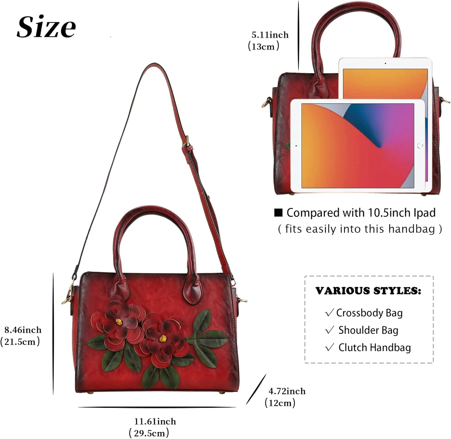 Handbags for Women Leather Shoulder Bag Top Handle Satchel Ladies Crossbody Purse