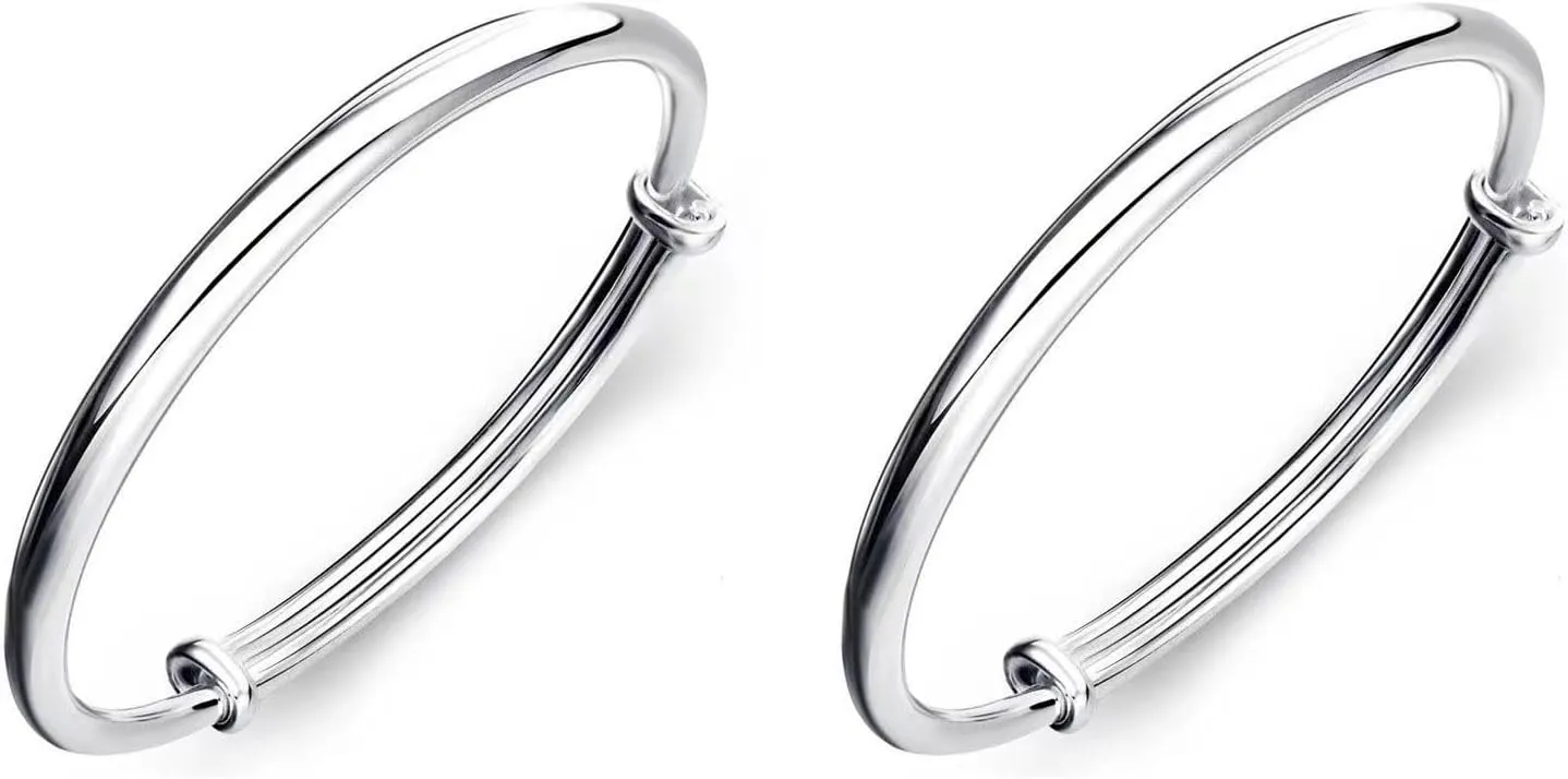 Harry and Henry Silver Bracelets for Women Cuff Bangles Adjustable Bracelets Silver Bangles Bracelets for Women Fashion Bangles Bracelets for Women Wife Valentine Mothers Day Gfit