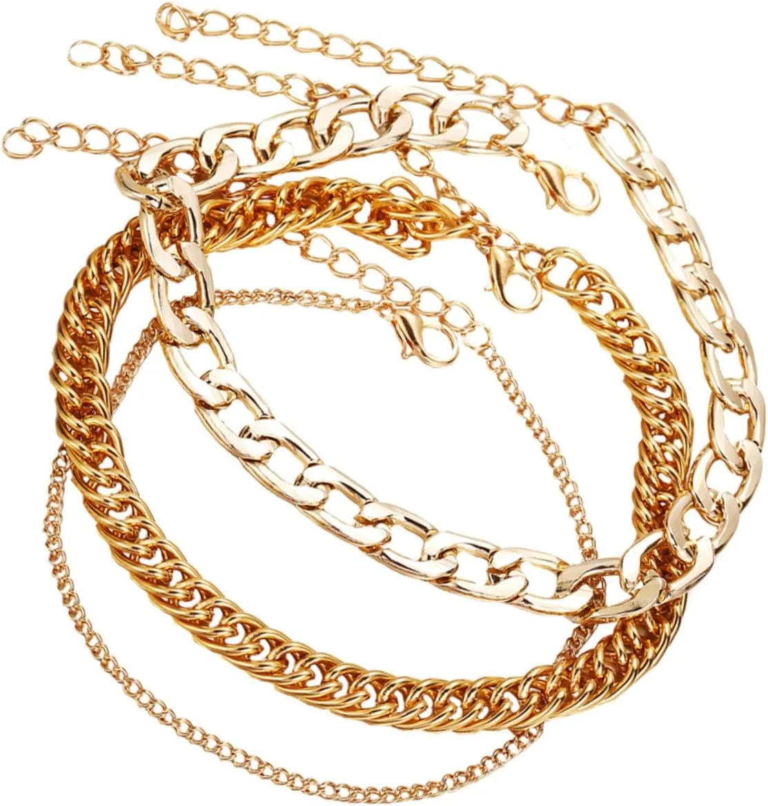 Hemoton Metal Chain Anklet for Women Gold Anklets for Women Large Ankles Dainty Layered Chain Retro Ankle Jewelry